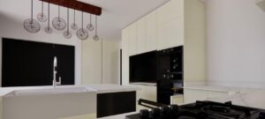 render, render cocina, cocina moderna, diseño, modelado, cocina grande, render de cocina