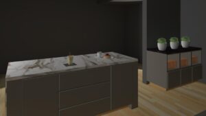 render, render cocina, cocina moderna, diseño, modelado, cocina grande, render de cocina