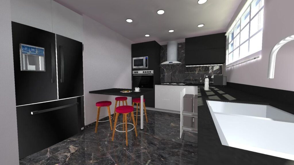 render, render cocina, cocina grande, cocina integral, cocina moderna,